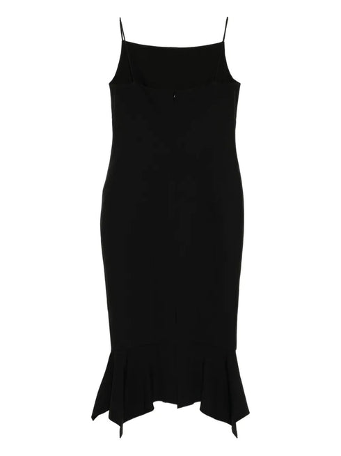 ROLAND MOURET FISHTAIL HEM MIDI DRESS